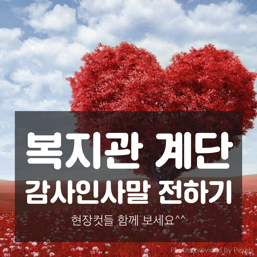 복지관 계단 "감사인사말" 전합니다!