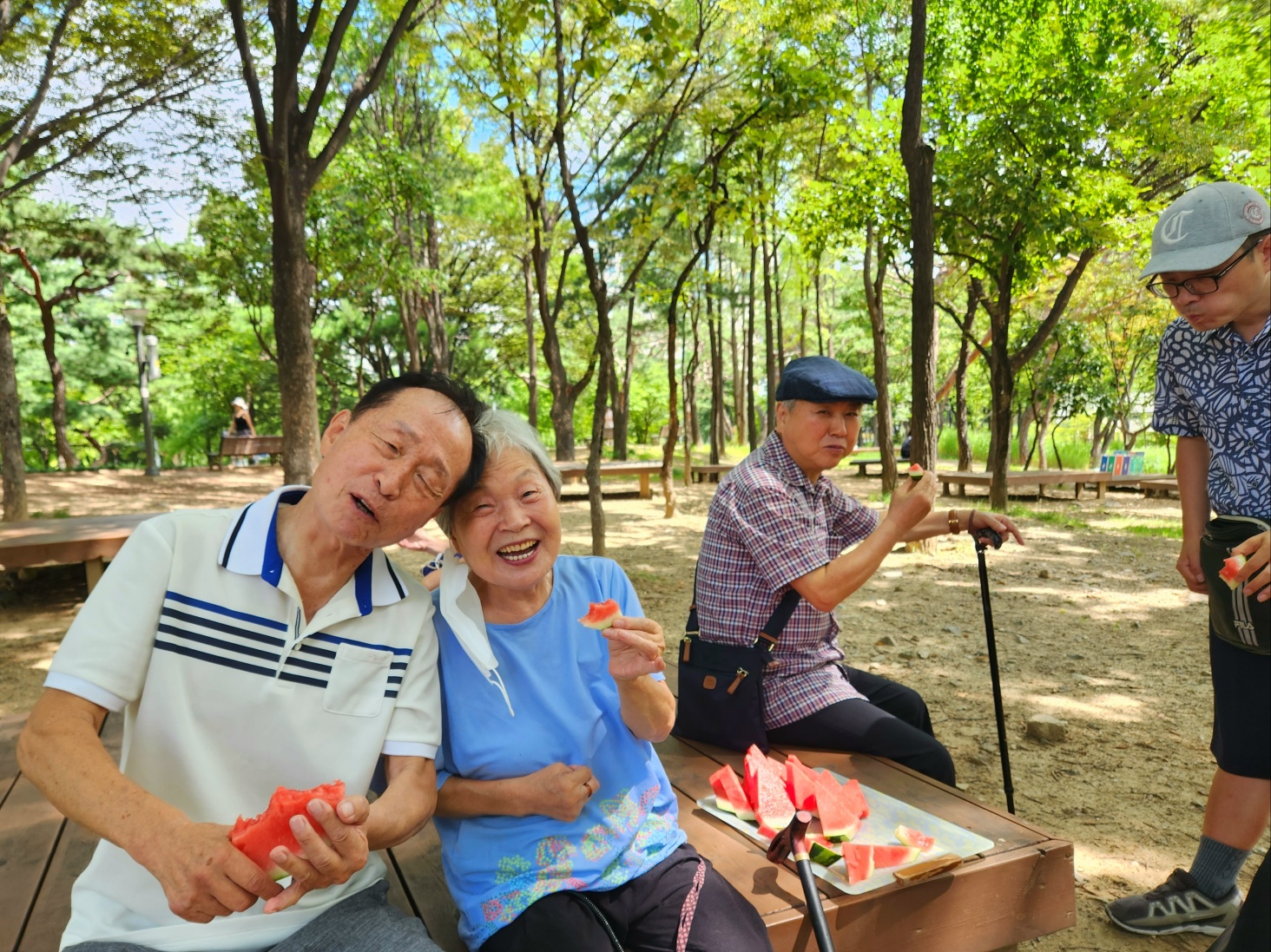 나무그늘 아래 수박파티
