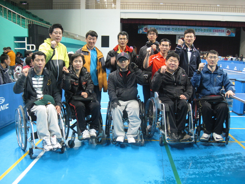 서산 전국장애인탁구대회 개인단식 금, 은, 동메달 수상