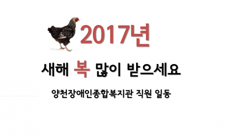 2017년 새해복많이 받으세요. 양천장애인종합복지관 직원 일동