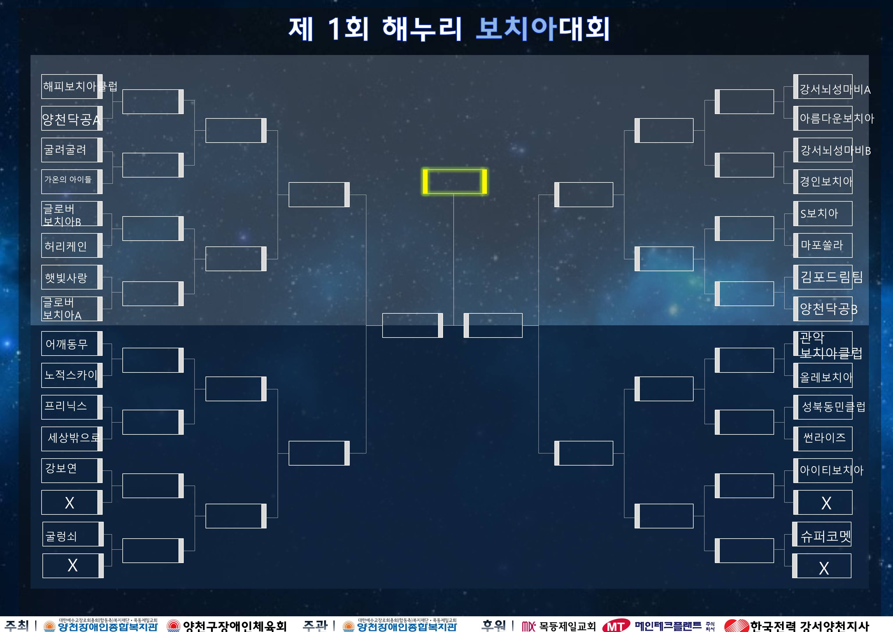 제1회 해누리 보치아대회 대진표