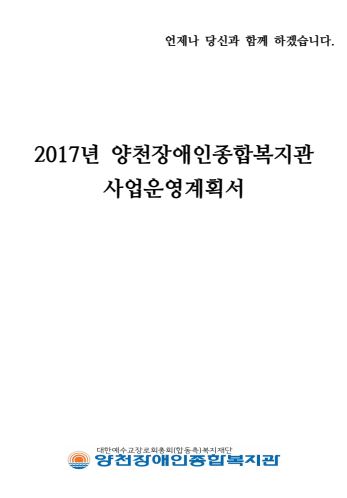 2017년 사업운영계획서